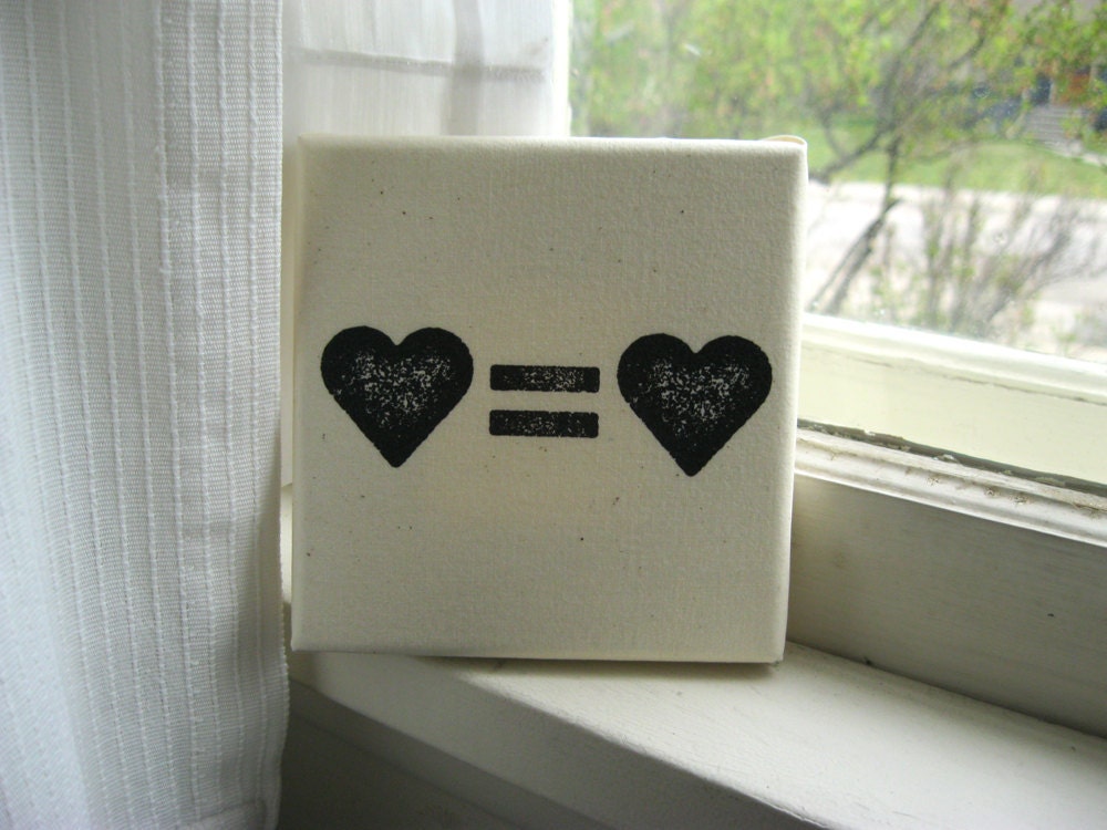 Love Equals Love Art Print Stretched On Unbleached Muslin