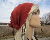 Our Basic Mens Slouchy Beanie Fine Cashmere Cotton Blend Womens Rust  Hat 2A852 2A853