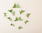 3D Butterfly Wall Art: 10 Spring Green Metallic Butterfly Silhouettes for Girls Room, Nursery, and Home Art Decor