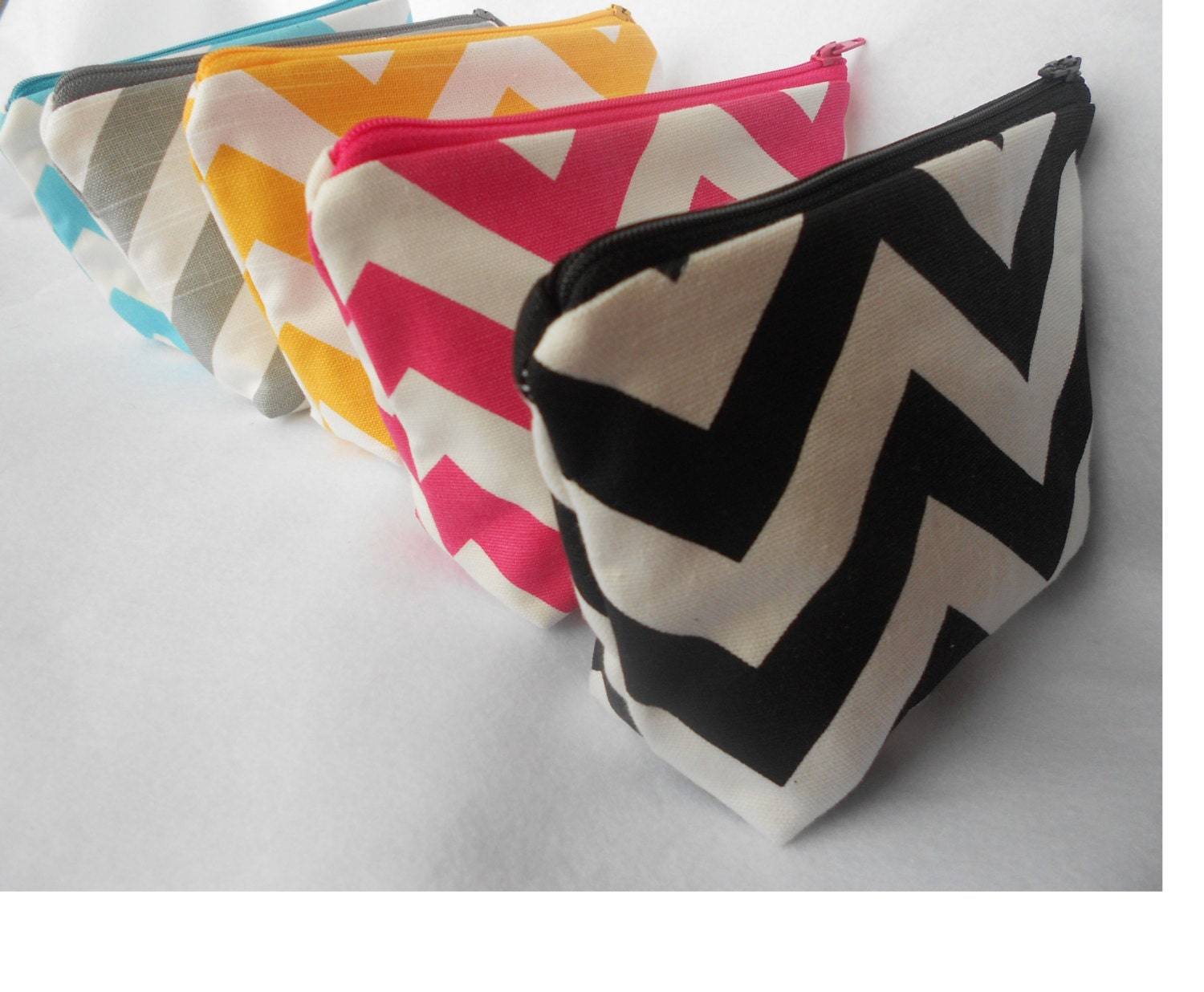 Chevron Zipper Pouch/Makeup Bag - Mothers day gift, bridesmaid gift, gift for her