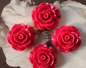 8pcs Wholesale Beautiful Colorful Rose Flower Resin Cabochon  --20mm(CAB-BS-54)