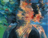 Brilliant Mind .  Art. Original Underwater Painting .  Home & Living Decor // 20 x 20