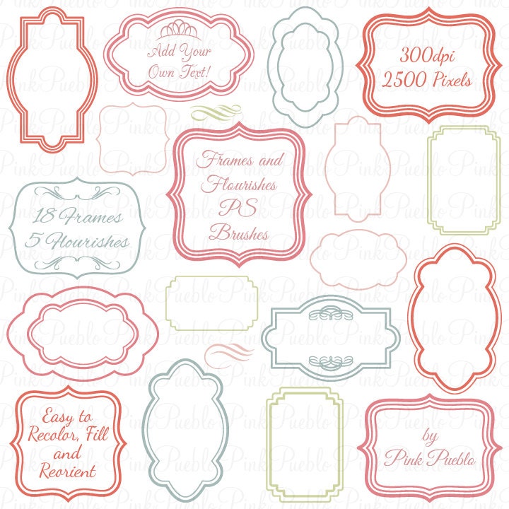 Frames Photoshop Brushes, Flourishes Photoshop Brush - Commercial and Personal
