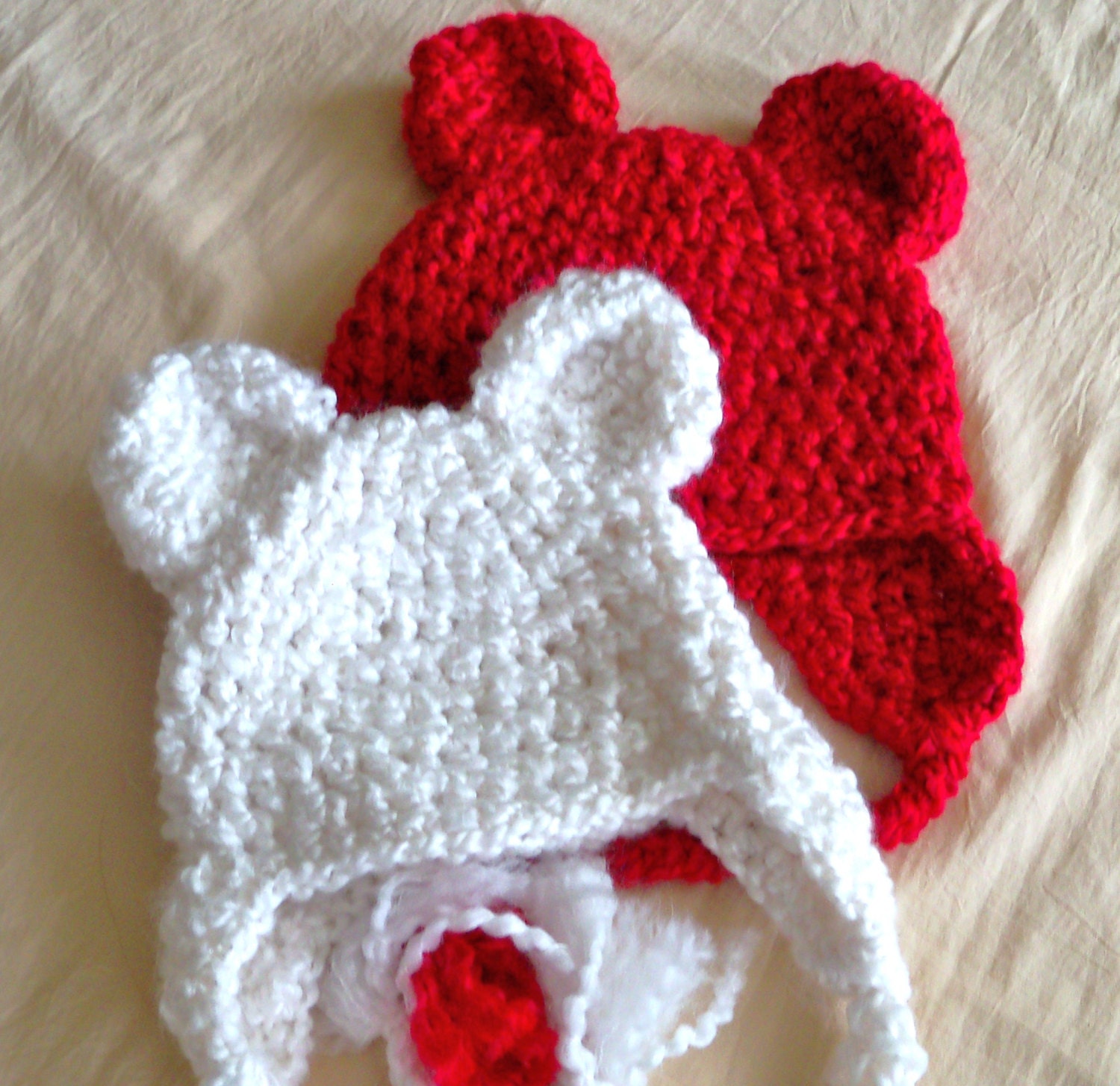 Twin Bear Hats - Baby Hats - Twin Set - Baby Bear Hat - Photo Prop -Cute and Soft Earflap Baby Hat  -by JoJosBootique
