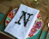 personalized tea towel - sewn monogrammed flour sack towel - customizable