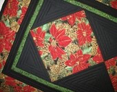 Poinsiettia Table Runner Quilted Focus Fabric from Hoffman