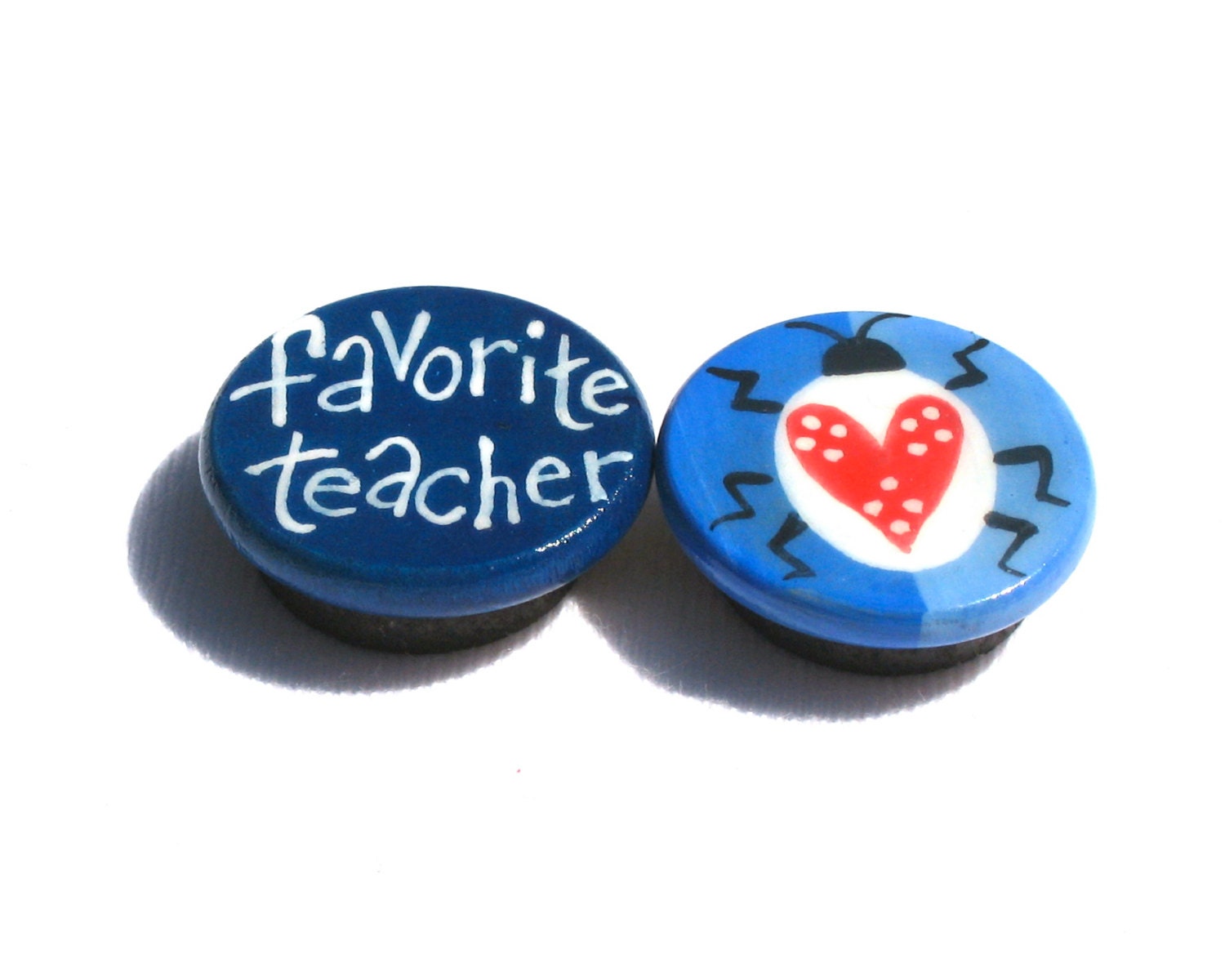 FAVORITE TEACHER BUG hand painted magnet set
