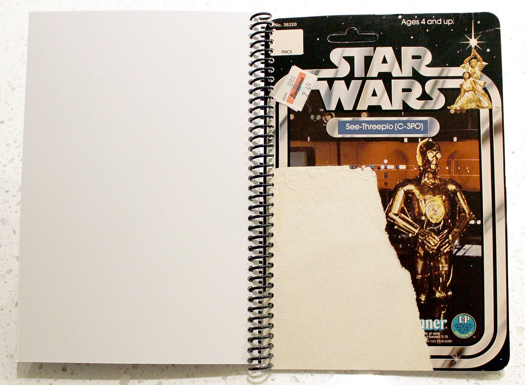 C-3PO Recycled Original Vintage Star Wars Notebook
