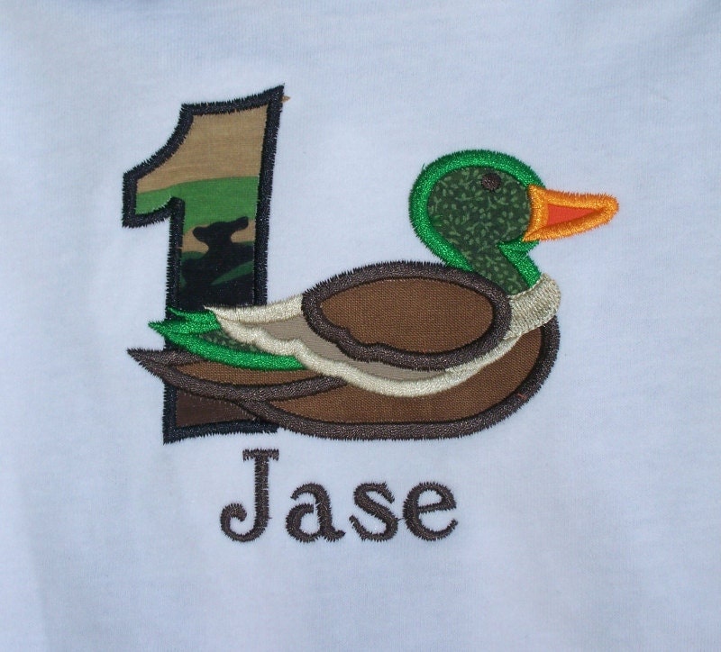 Personalized Duck Birthday Shirt Duck Dynasty Inspired  Birthday Number Shirt