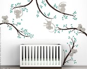 Monkey and Koala Tree Branches Wall Decal Bundle by LittleLion Studio