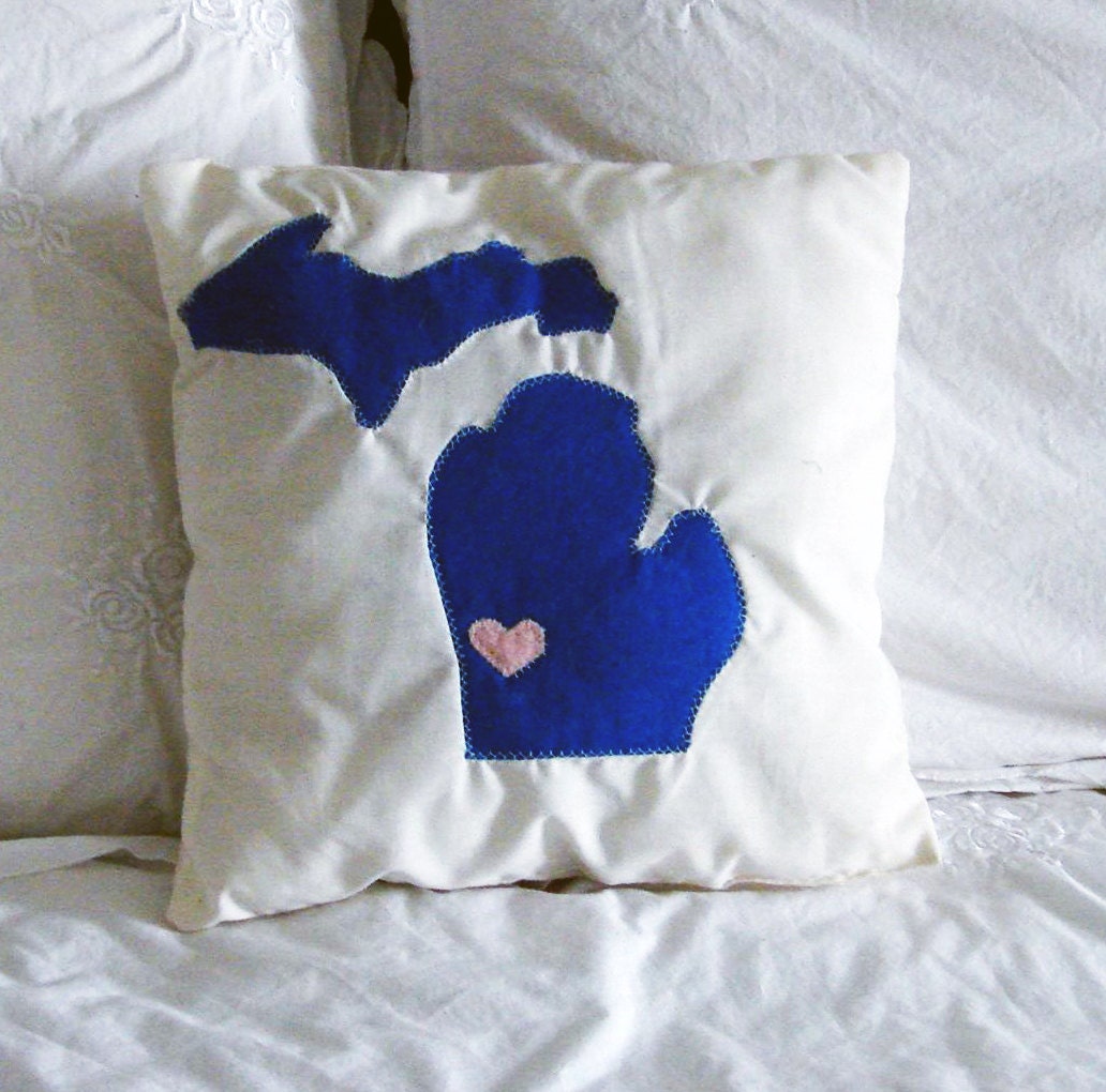 Michigan Lovers Custom Michigan Pillow 11''x11"