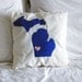 Michigan Lovers Custom Michigan Pillow 11''x11"