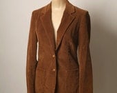 Vintage 70s 80s Jacket / Corduroy  / Caramel /  Brown  /  Men   /  Women