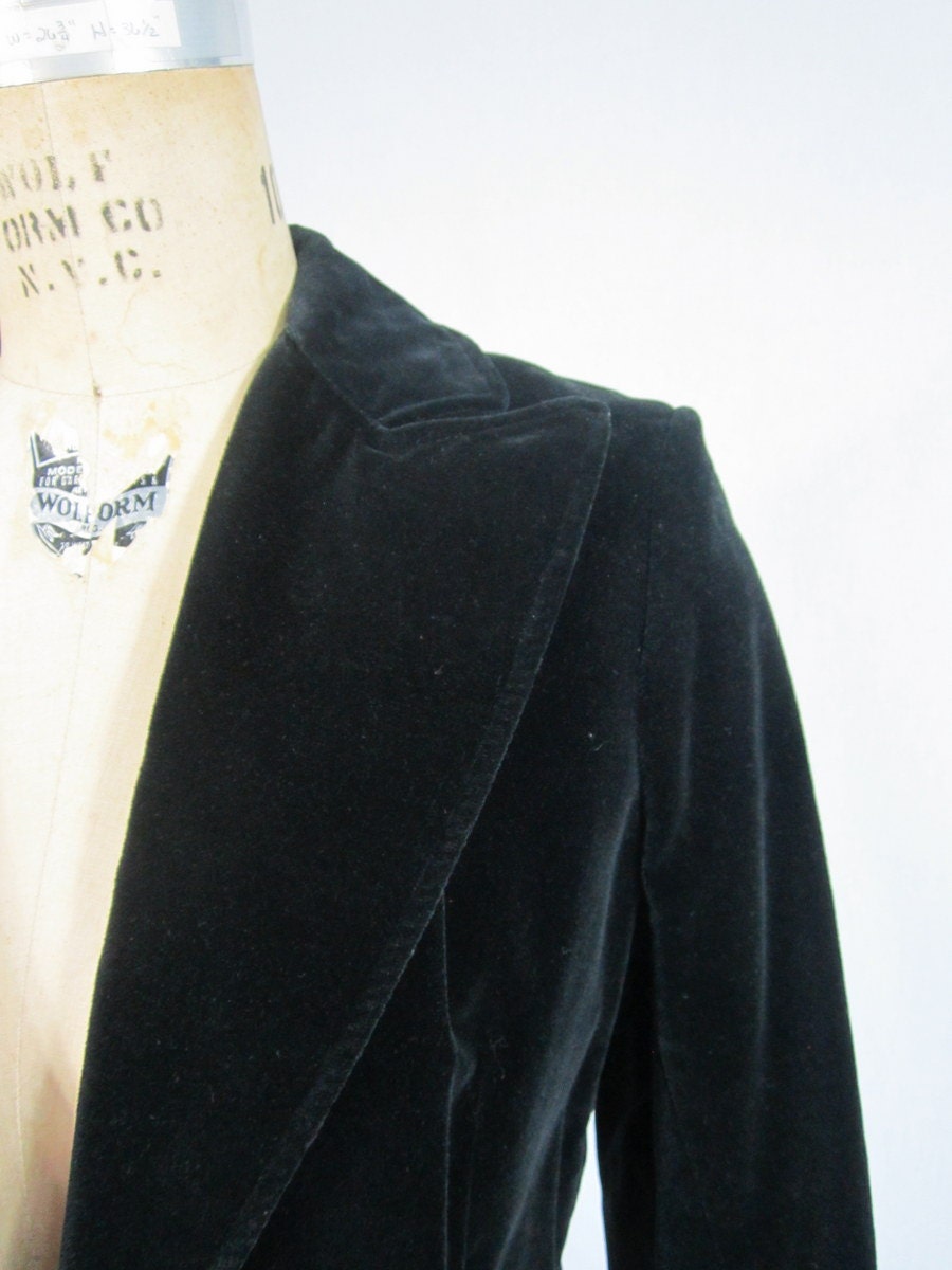 80s Noir Blazer . Velvet John Meyer Sophisticated Jacket . Medium