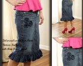 Custom Order to Your size 'Ruffle Skirt  w/three flower detail' plus size 16 18 20 22 24