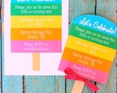 Rainbow Popsicle Birthday Invitation - Custom PRINTABLE Popsicle DIY Party Invitation - by anna and blue paperie Il_170x135