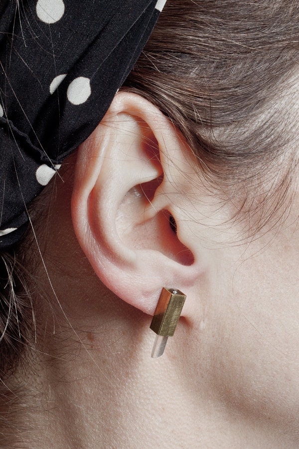 Crystal Dagger Post Earrings