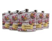 Country Wedding Flasks for Bridesmaids Floral Design 6oz and 8oz Sizes Flask
