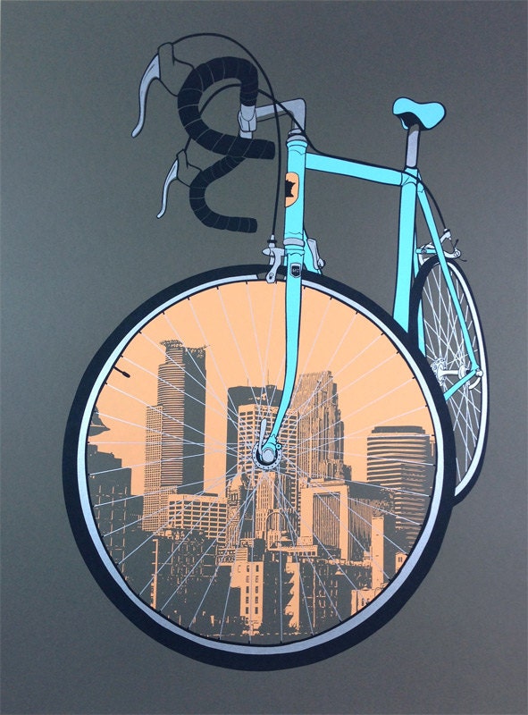 City Bike - Minneapolis Cycling Poster