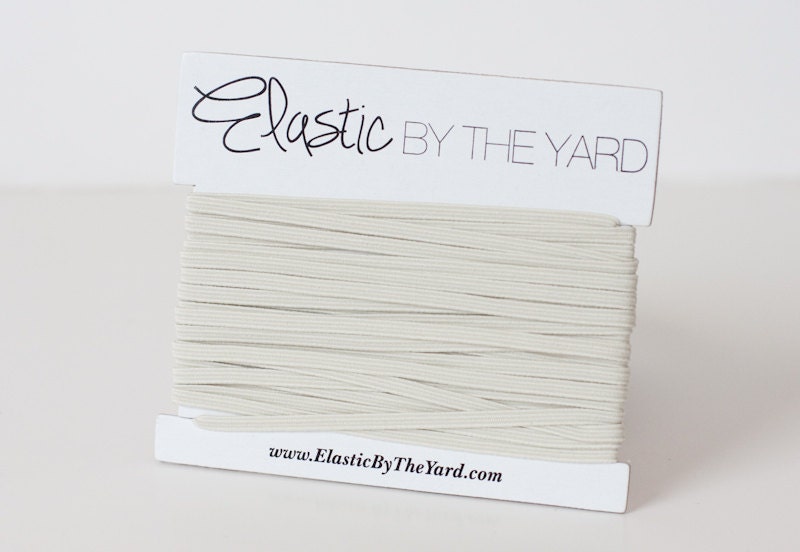 LIGHT IVORY Skinny Elastic for Baby Headbands 1/8 inch - 5 yards