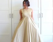 Golden Maxi Dress / Two Piece Dress Jacket Set / Vintage Maxi Dress / Formal Dress Evening Gown / size Medium
