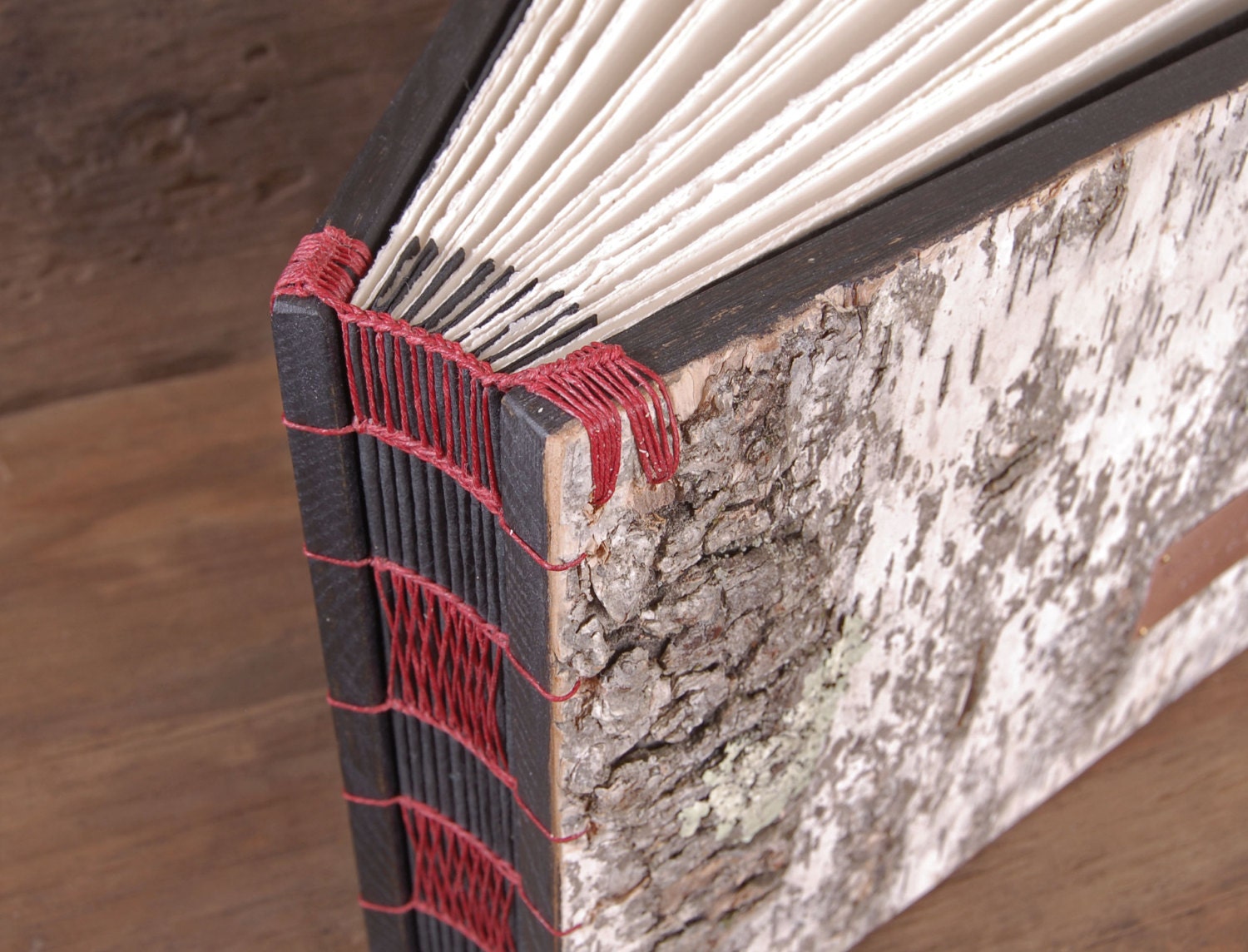 Rustic Guest Book large handmade journal wood book white birch bark- Cabin Guest Book- wedding - made to order