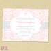 Damask Pink Communion Invitation - Printable File by 505 Design Paperie