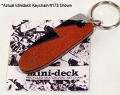 Recycled Skateboard Keychain No.173 - Old School "Pig" shape