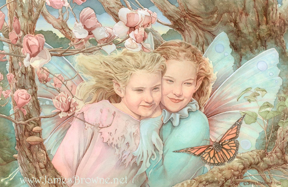 The Monarch Fairy Sisters Signed 8.5x11 Print Illustration