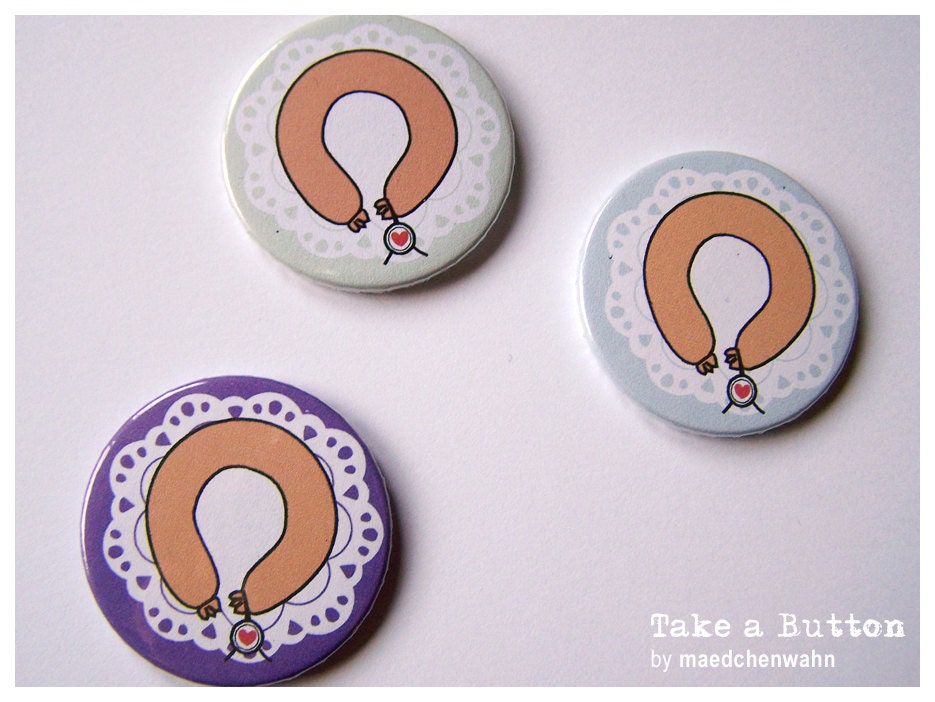 Sausage Pin Back Button, 38mm