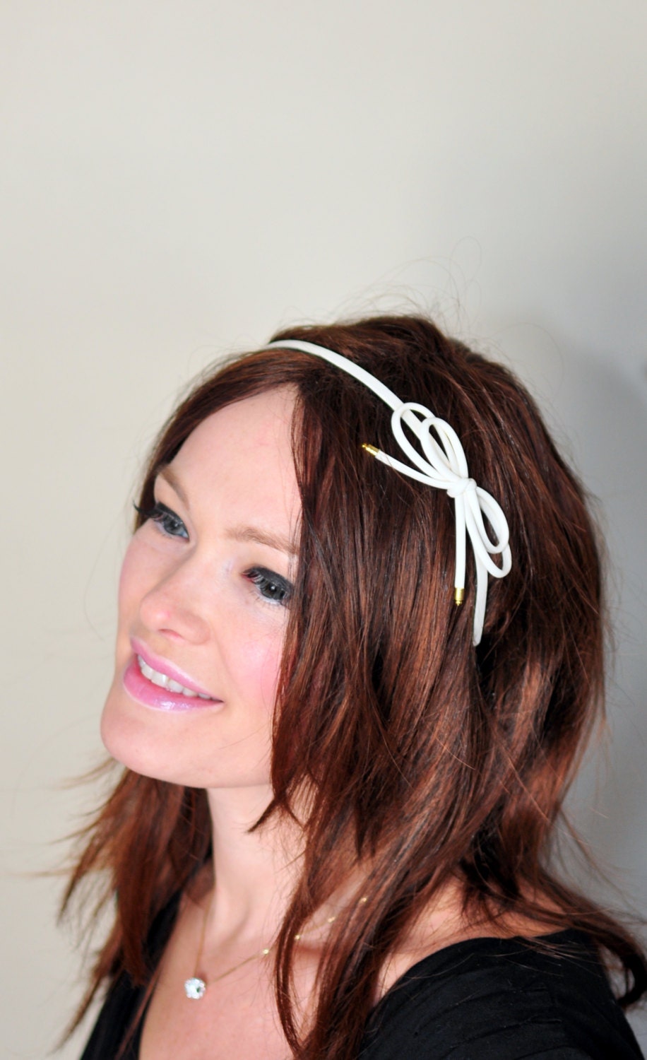Bow Headband Ivory Headwrap CHOOSE COLOR Cream Bow Headband Girly Cute Gift under 10