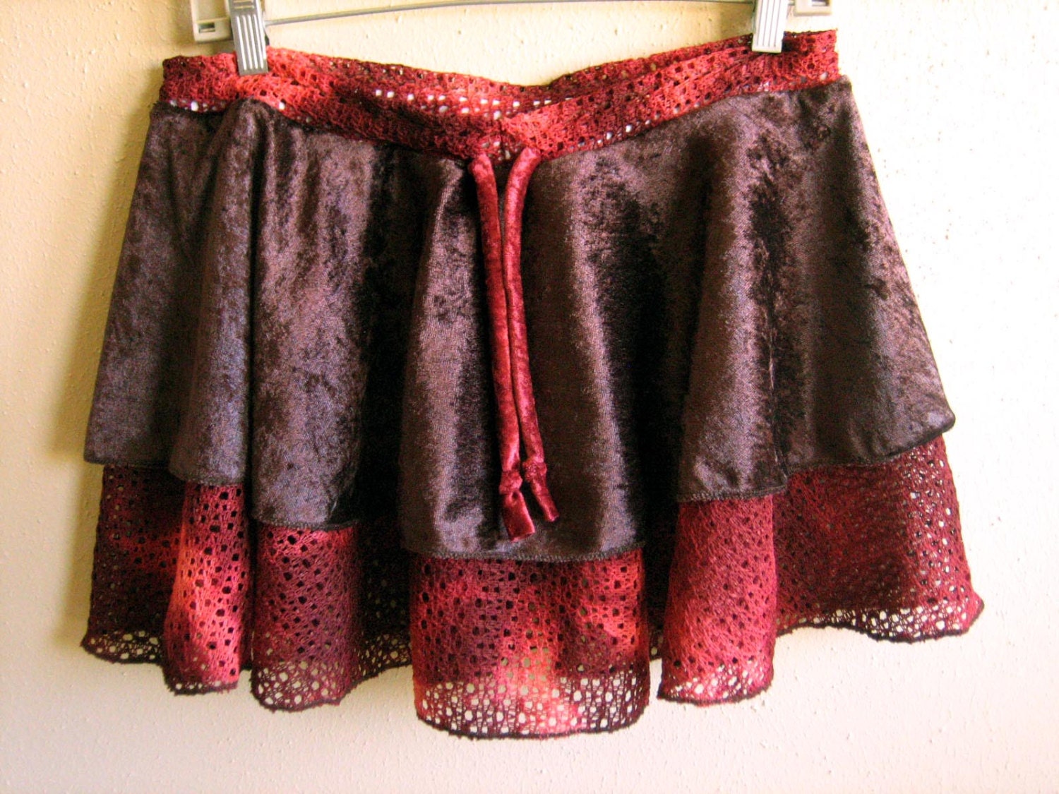 Fire Dancer - Red and Brown - Mini skirt