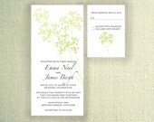 Queen Anne's Lace Wedding Invitation and RSVP card