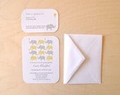 Elpehant Baby Shower Invitations - Set of 8