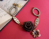 Rose and Rhinestone Bracelet