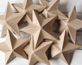 Jumbo Stars - 8 Unfinished Hollow Paper Mache Craft Forms, 7 1/2 Inch Ornaments - U-Decorate