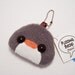 Pudding Bird Plushie Keychain kawaii stuffed toy bag charm in soft blue fleece Penguin Pigeon Crow Turkey Chicken Robin Duck or Bluejay
