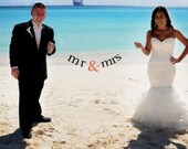 PRIORITY SHIPPING with this mr & mrs Banner.  Wedding Decorations.  Photo Prop.  Fun Banner for the Newlywed.