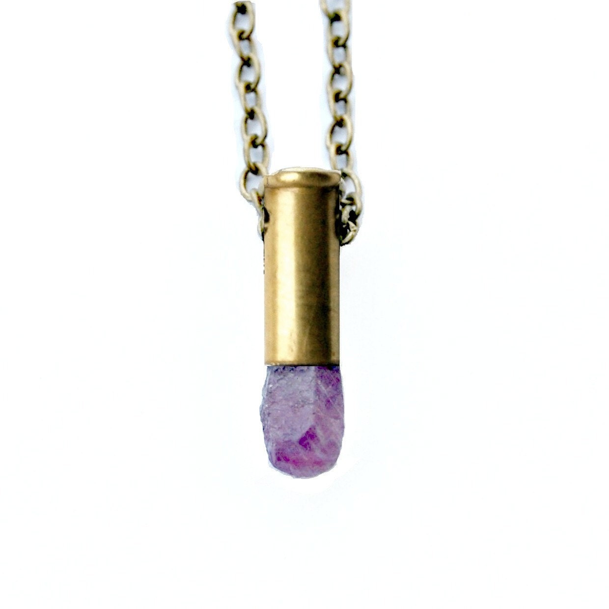 MARS raw ruby bullet necklace