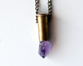 BELLATRIX raw amethyst mini bullet crystal necklace