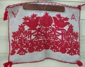 Vintage Tribal red embroidered Pillow top