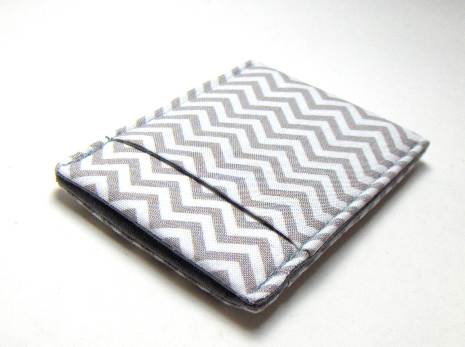 Mens Wallet / Thin / Gray Chevron