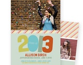 INSTANT DOWNLOAD - ALLISON 2013 Graduation Announcement - 5x7 Photoshop Card Template for Photographers