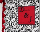 Custom Photo Album w/Satin Hinged Cardstock Pages - Damask Theme - Choose your own colors