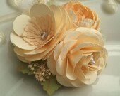Weddings - Paper Flowers - Corsages - Cream - Made To Order - Flower Cluster - Set 0f 6 Il_170x135