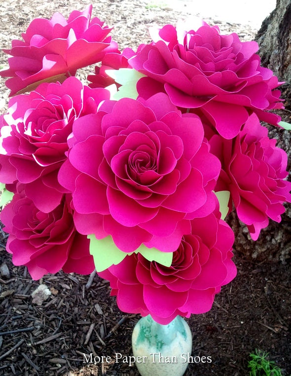 Handmade Paper Flowers - Weddings - Birthdays - Baby Showers - X-Large Stemmed Flowers - Wide Variety Of Colors - Set of 12 - Made To Order Il_170x135