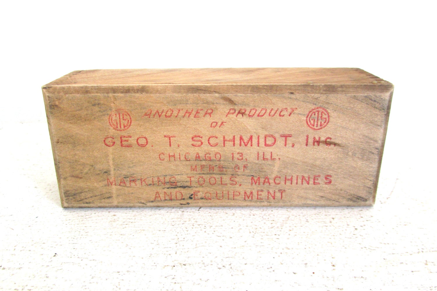 Dovetailed Vintage Wood Box - Geo. T. Schmidt, Inc