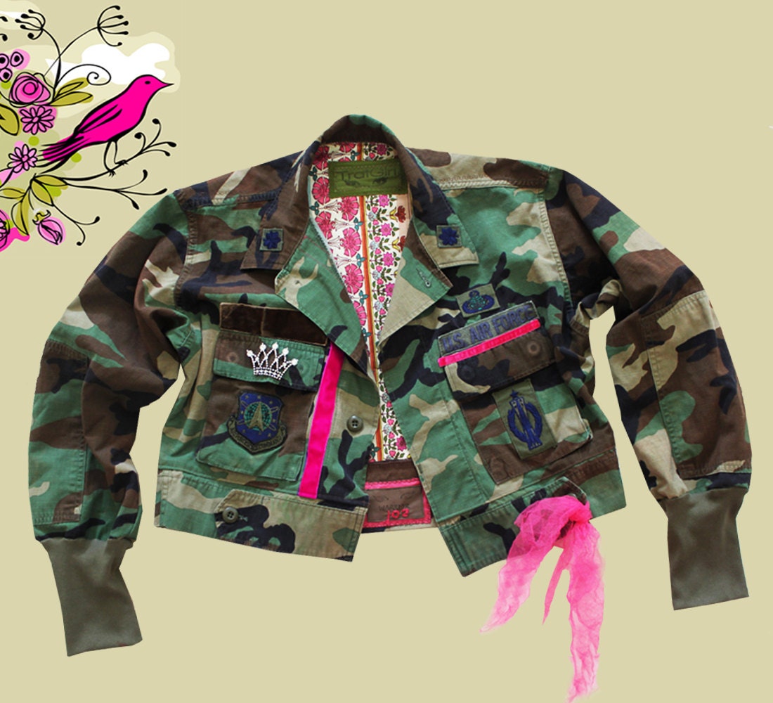 Jacket pink camo princess crop bomber wounded warrior open edition by tratgirl