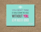 Will You Be My Maid of Honor Funny - Cards - Will You Be My Bridesmaid - Best Friends