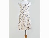 Linen Sundress / Boho Floral Mini Dress / Small to Medium
